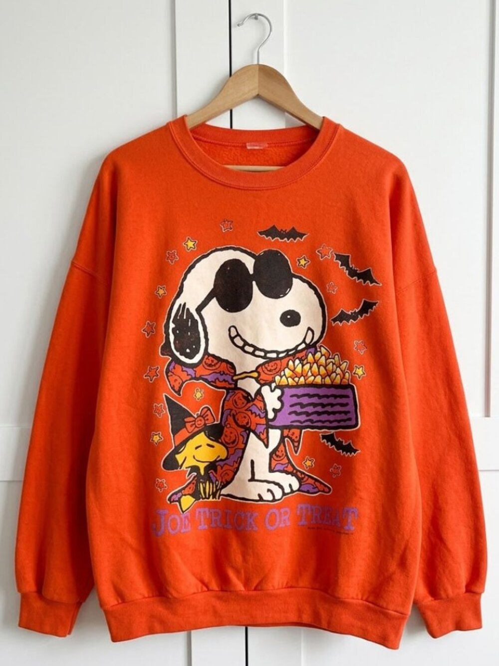 Snoopy Joe Trick or Treat Orange Crewneck Sweatshirt